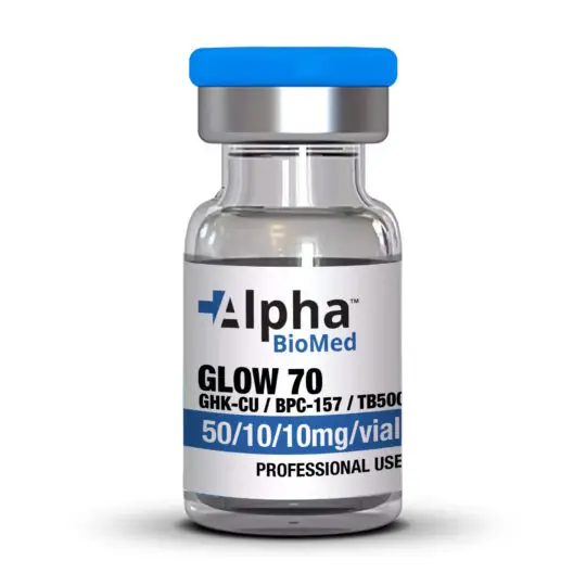 GLOW 70 - GHK-Cu (50mg) / BPC-157 (10mg) / TB500 (10mg)